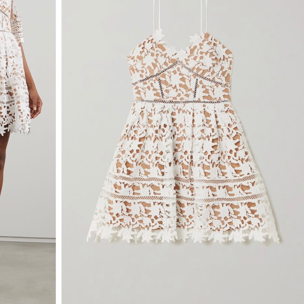 L'atiste white lace dress mini